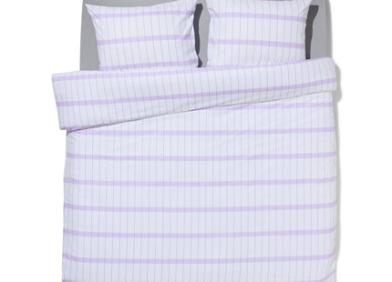 duvet cover soft cotton 200x200/220 blocks lilac