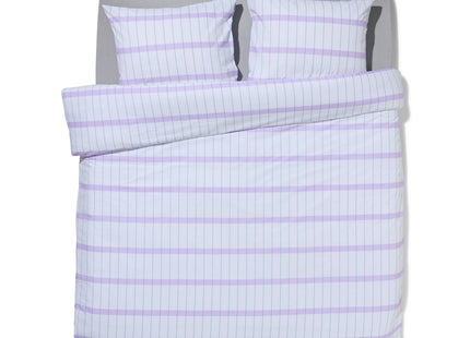 duvet cover soft cotton 240x200/220 blocks lilac