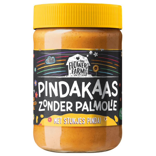The Flower Farm Pindakaas met stukjes zonder palmolie