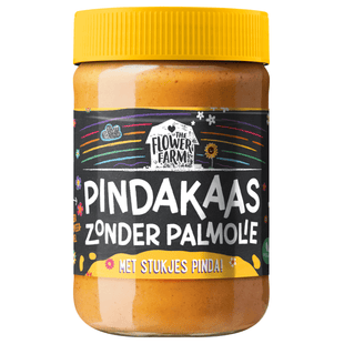 The Flower Farm Pindakaas met stukjes zonder palmolie