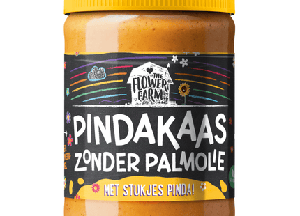 The Flower Farm Pindakaas met stukjes zonder palmolie