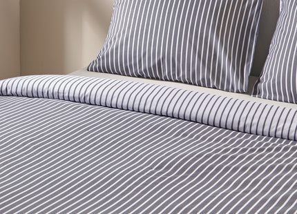 duvet cover soft cotton 240x200/220 gray with wide and narrow stripes