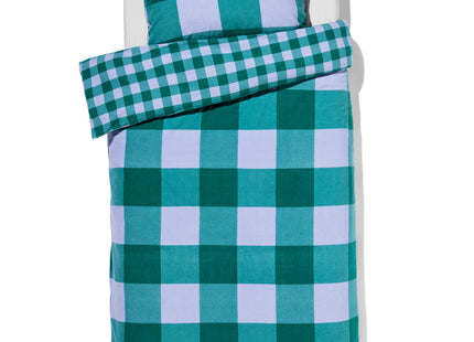 dekbedovertrek flanel 140x200/220 ruit groen