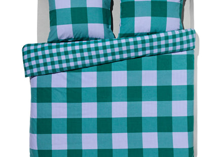 dekbedovertrek flanel 200x200/220 ruit groen