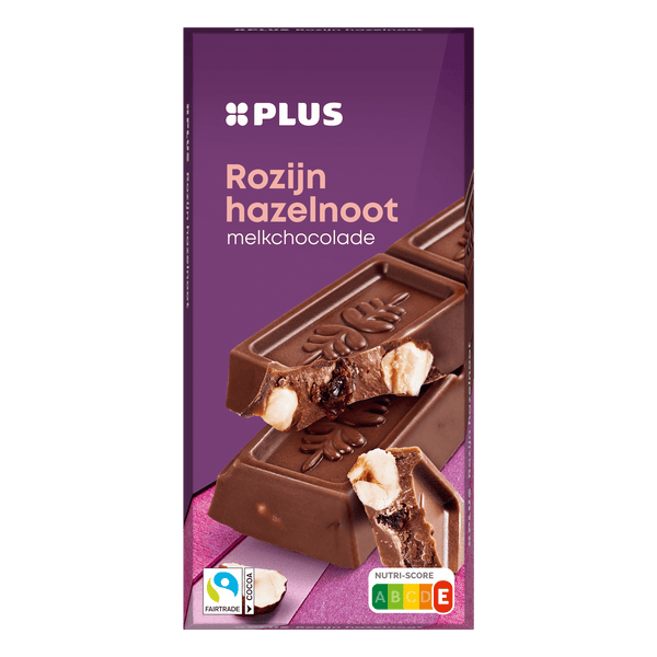 Chocoladereep melk rozijn hazelnoot FT