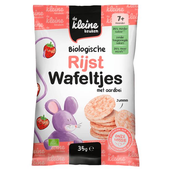 De Kleine Keuken Organic Rice Cakes with Strawberry