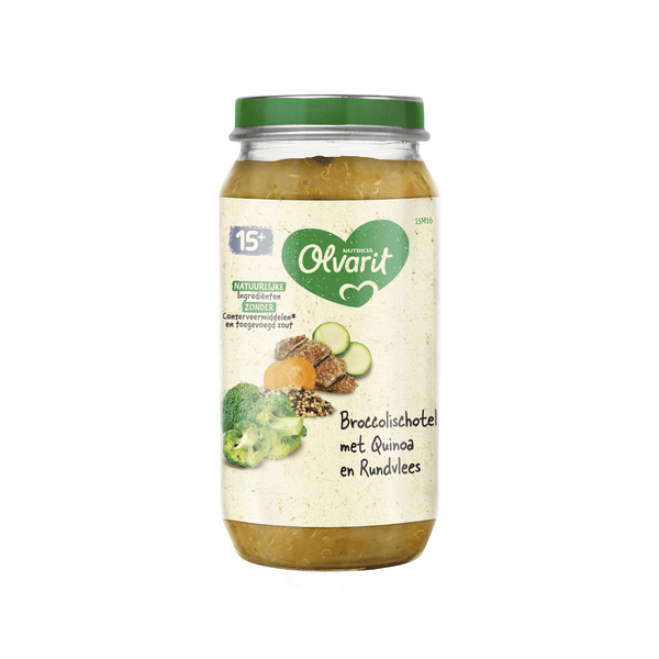 Olvarit 15M16 Brokkoli-Auflauf Quinoa Rindfleisch