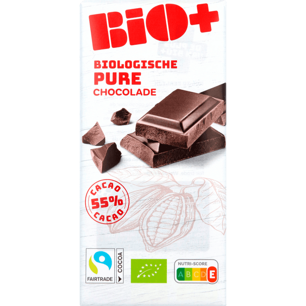 BIO+ Zartbitterschokoladenriegel 55% Kakao Fairtrade