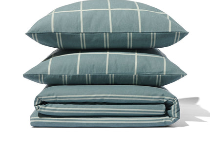 dekbedovertrek flanel 200x200/220 ruit/streep