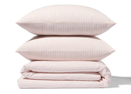 duvet cover soft cotton 240x200/220 stripes pink