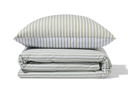 duvet cover soft cotton 140x200/220 striped green