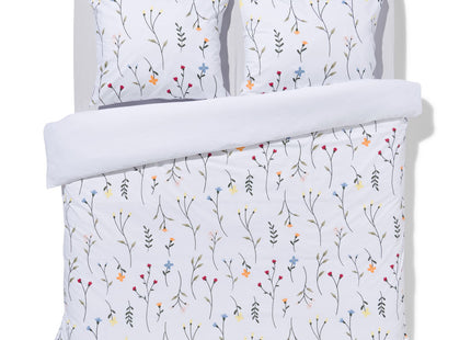 duvet cover soft cotton 200x200/220 flowers white