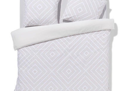 duvet cover soft cotton 200x200/220 boho taupe and black