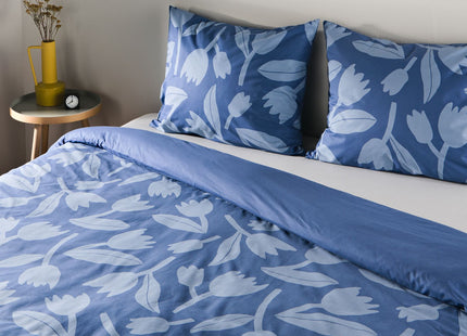 duvet cover soft cotton 240x200/220 tulip blue