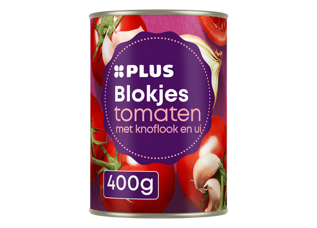 Gewürfelte Tomaten mit Knoblauch und Zwiebeln