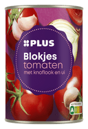 Tomatenblokjes met knoflook en ui