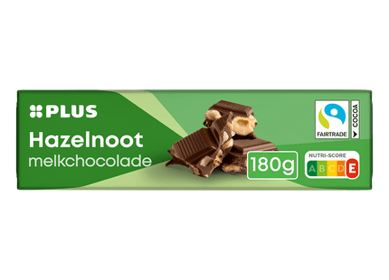 Chocoladereep hazelnoot melk Fairtrade