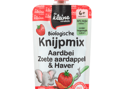De Kleine Keuken Bio knijpmix 6+ aardbei zoete aardappe