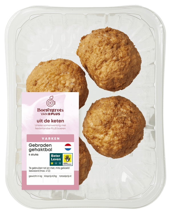 Boerentrots Gebraden Gehaktbal 4 stuks