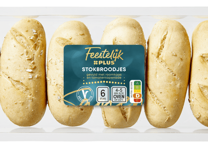 Feestelijk  Mini stokbroodje roomkaas tomaat