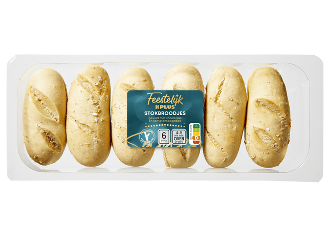 Feestelijk  Mini stokbroodje roomkaas tomaat