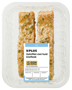 Zalmfilet met huid knoflookmarinade