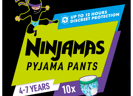 Ninjamas Absorberende pyjamabroekjes blauw 4-7