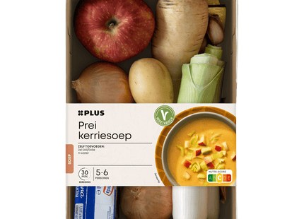 Fresh package Leek curry soup