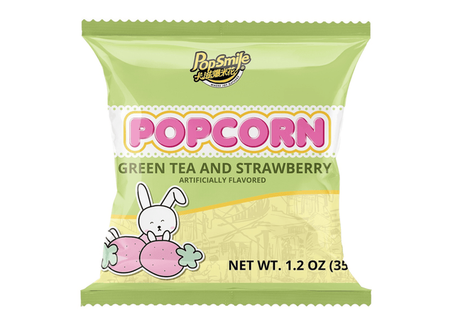 Popsmile Green Tea & Strawberry Popcorn