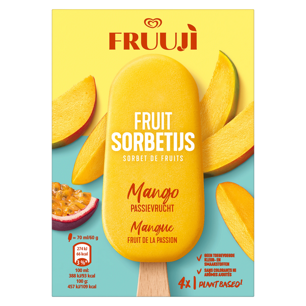 Ola Fruuji sorbetijs mango passievrucht