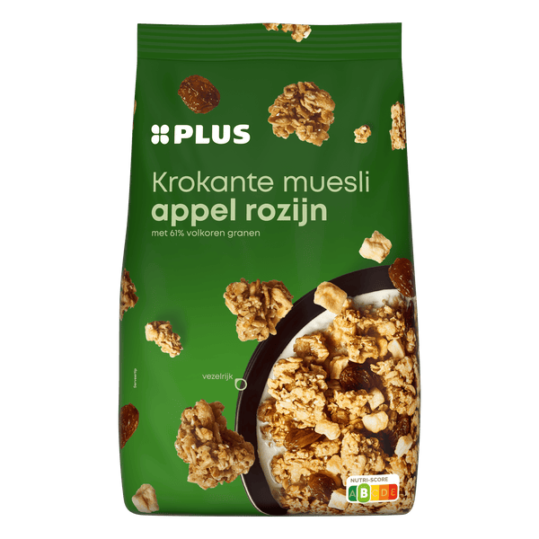 Krokante muesli appel en rozijn
