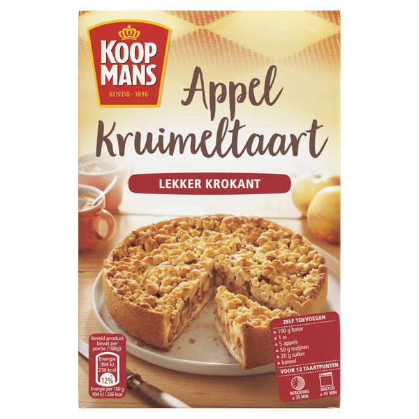 Koopmans Apfelstreuselkuchen Backmischung