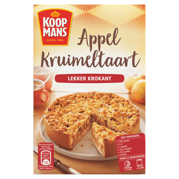 Koopmans Apple Crumble Pie Baking Mix