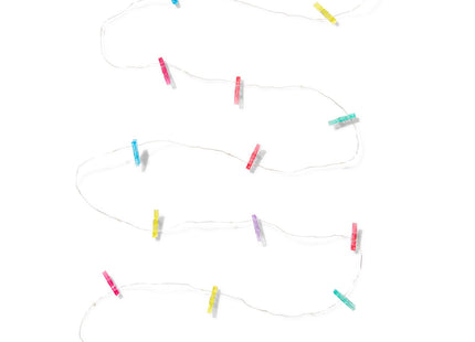 light cord 3.25m with 20 lights and 19 colored clips