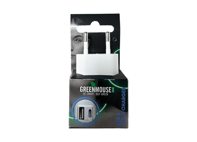 GreenMouse Dual-Wandladegerät – USB und USB-C