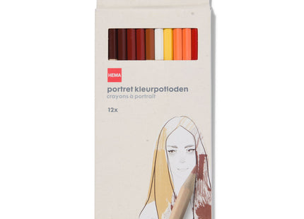 portrait colored pencils - 12 pcs