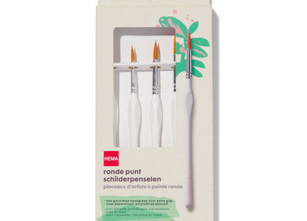 painting brushes with round tip - 5 pcs