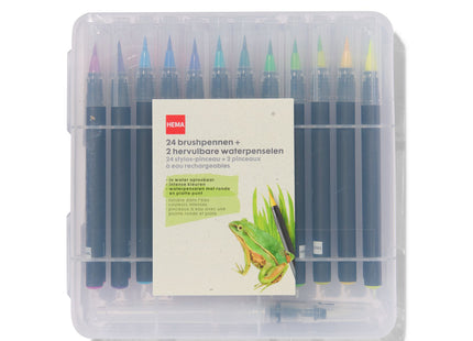 brush pens + refillable water brushes 26 pcs