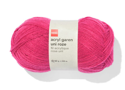 acryl garen roze 100gram 250meter