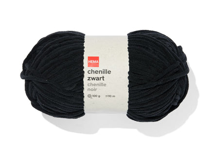 chenille zwart 100gram 110meter