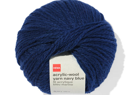 acryl-wol garen donkerblauw 100gram 165meter