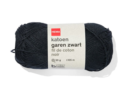 katoen garen zwart 50gram 105meter