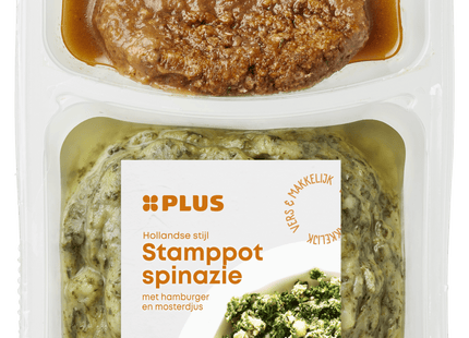 Spinazie stamppot hamburger
