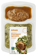 Spinazie stamppot hamburger