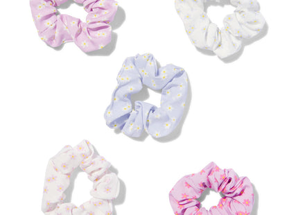 scrunchies bloemen - 5 stuks