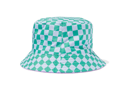 reversible bucket hat terry cloth/checked