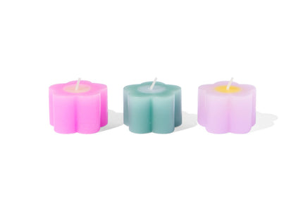 flower candles Ø4x3 - 3 pieces