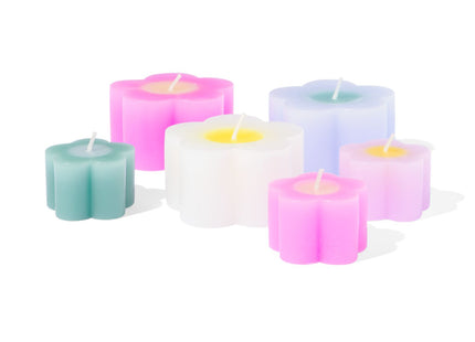 flower candles Ø4x3 - 3 pieces