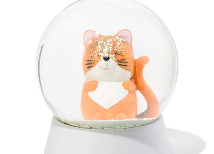 snow globe cat 12cm