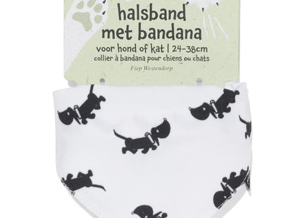 Takkie halsband met bandana voor hond of kat 24-38cm